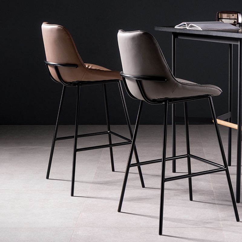 Industrial Bar-stool PU Leather Counter Bar Stool with Metal Legs