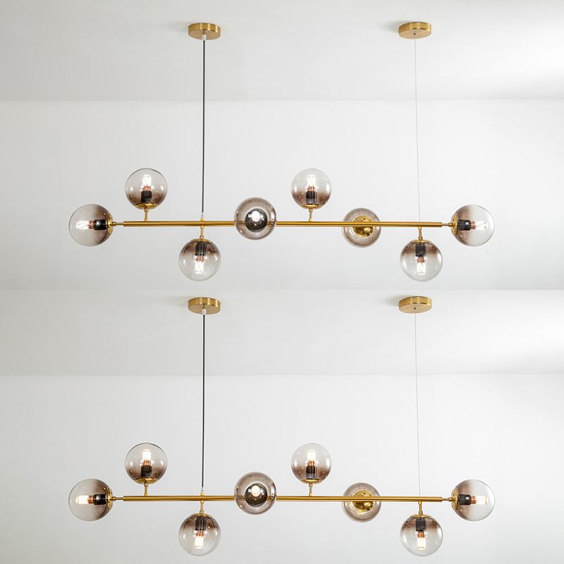 Glass Globe Island Chandelier Light Contemporary Style Chandelier Lighting Fixture