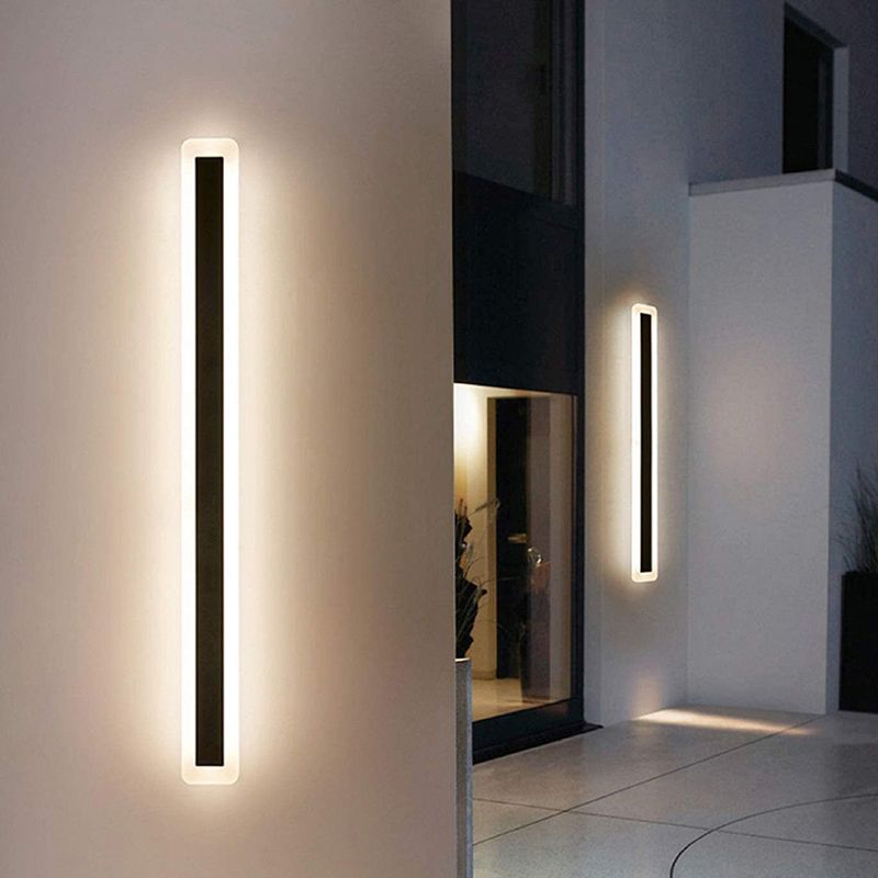 Strip Shape LED Wall Mount Light Modern Style Wall Light with Acrylic Shade for Outdoor