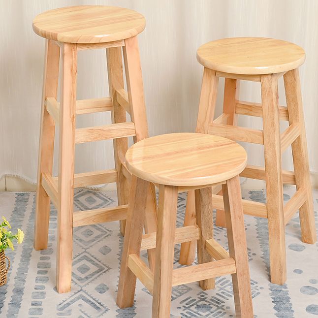 Modern Style Solid Wood Bar Stool with Footrest Living Room Lounge Bar Stool