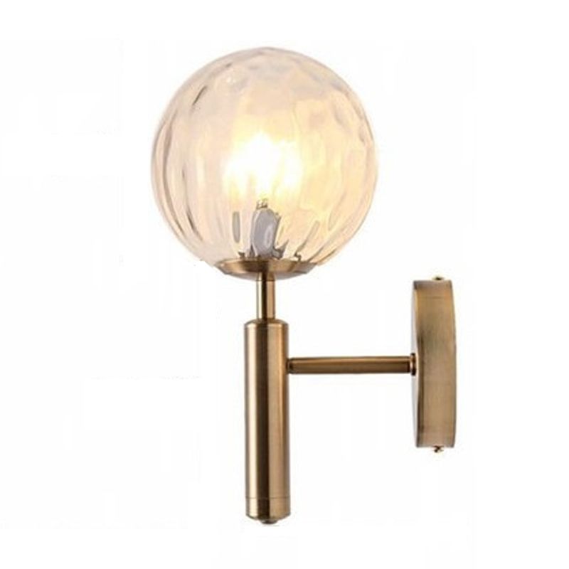 Industrial Metal Wall Sconce Ball Shape Vanity Lamp with Glass Shade for Bathroom