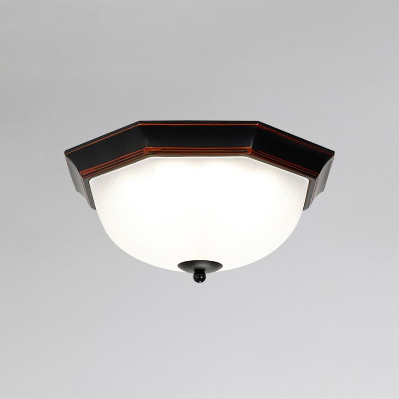 12.5" Wide Bowl Flush Mount Classic Glass Flush Ceiling Light for Entry