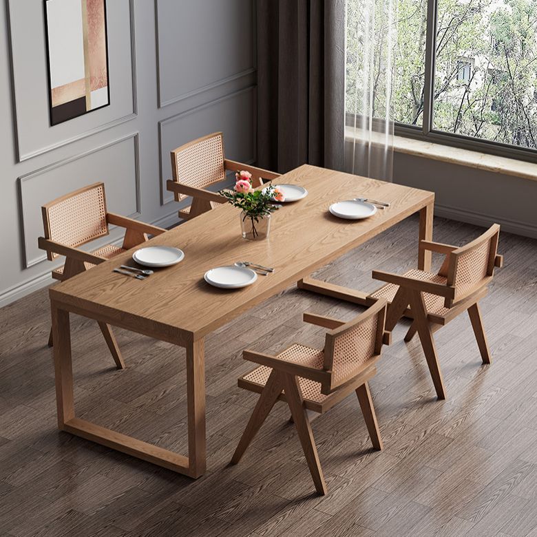 Modern 1/2/4/5/7 Pieces Dining Set Pine Solid Wood Double Pedestal Indoor Dinette Set
