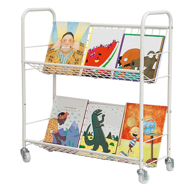 Modern Style Bookshelf Etagere Open Back Metal Bookcase for Home