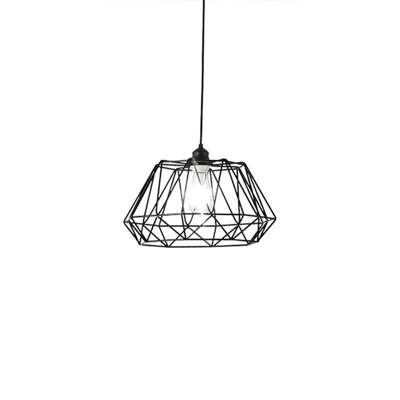 Lampada a soffitto a 1 luce con ombre geometrica Iron Iron Modern Dining Room Il soffitto a soffitto in nero opaco