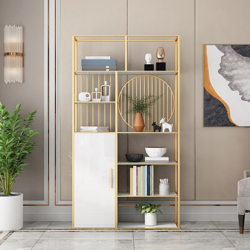 Glam Antique Finish Shelf Bookcase Etagere Bookshelf with Shelves