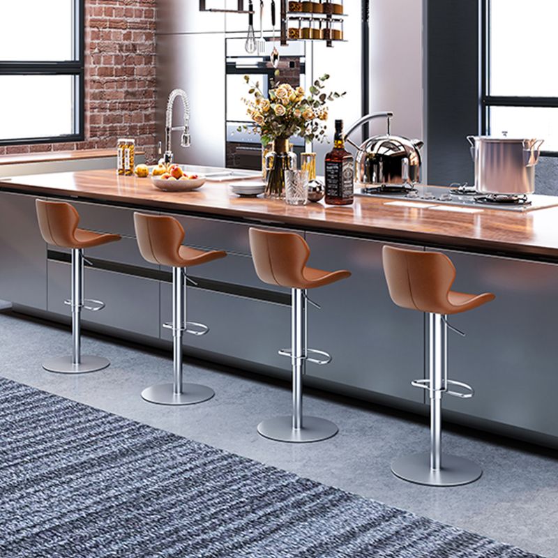 Leather Bar Stool Adjustable Low Back Counter Stool for Bristol