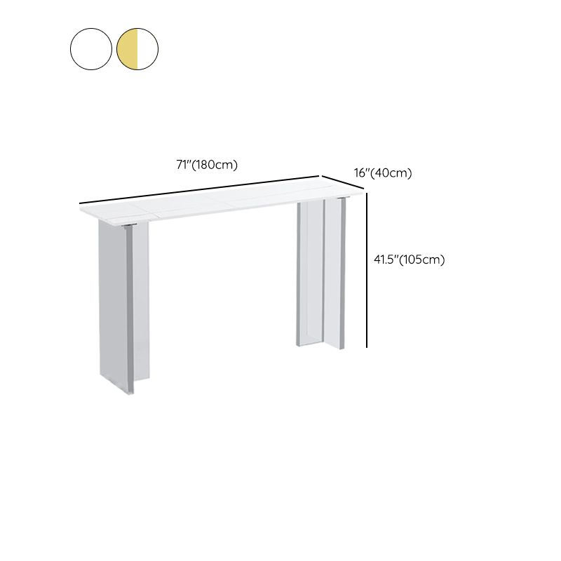 Modem & Contemporary Stone Rectangle Pub Bar Table for Living Room