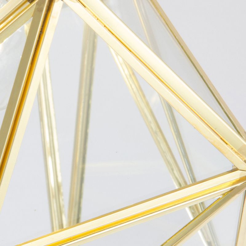 Gold Ceiling Mount Light 1-Light Ceiling Light with Glass Shade for Bedroom