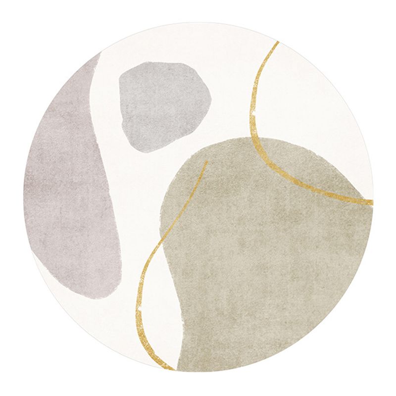 Purple Nordic Rug Polyester Contrast Color Indoor Rug Stain Resistant Rug for Living Room