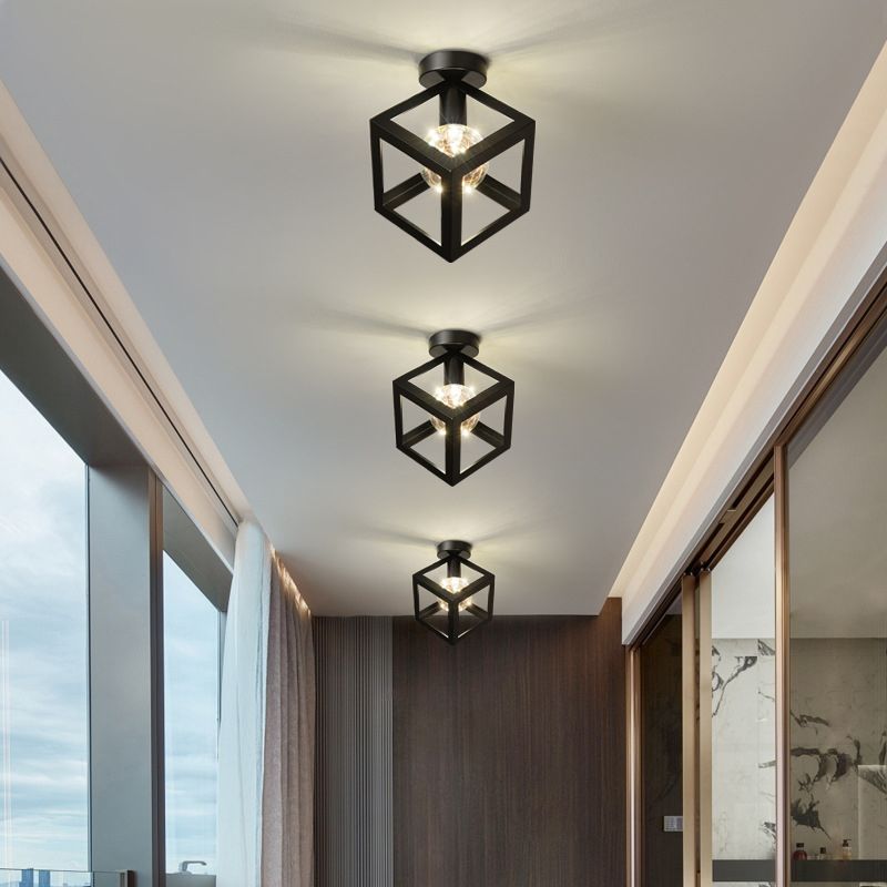 1 Light Ceiling Lamp Industrial Style Glass Ceiling Lighting for Living Room