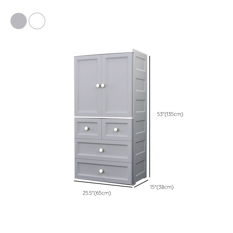 Matte Finish Plastic Bedroom Cabinet Contemporary Hinged Door Storage Cabinet