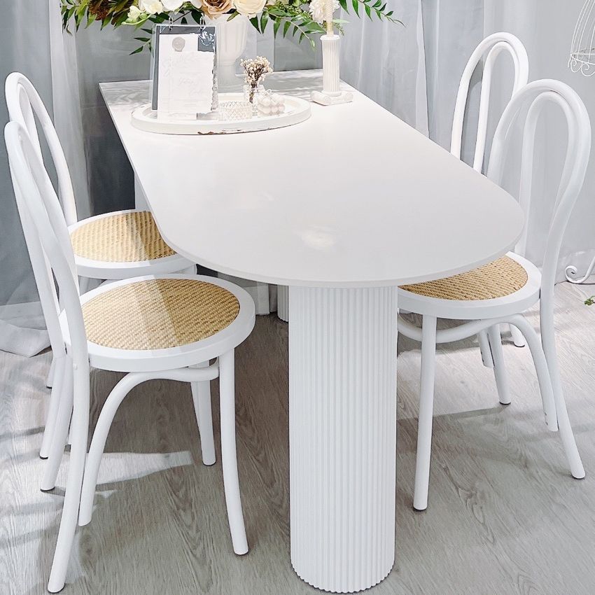Modern Style White Dining Table Sintered Stone Table for Kitchen