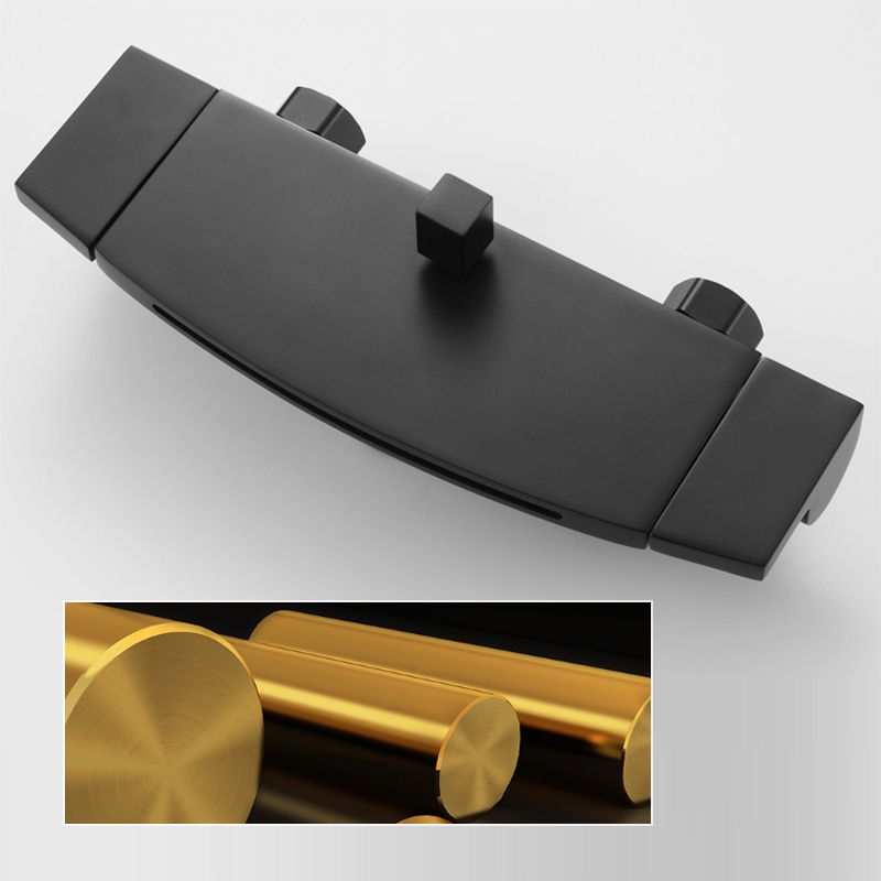 Modern Wall Mounted Metal Tub Filler Double Handles Waterfall Tub Faucet Trim