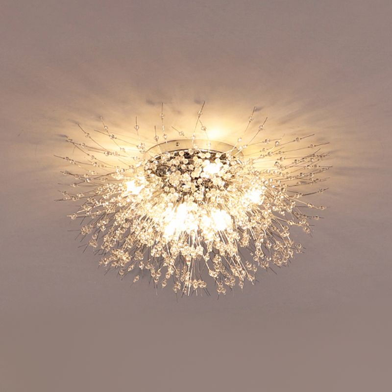 Contemporary Blossom Flush Light Fixture Crystal Flush Mount Lights for Bedroom