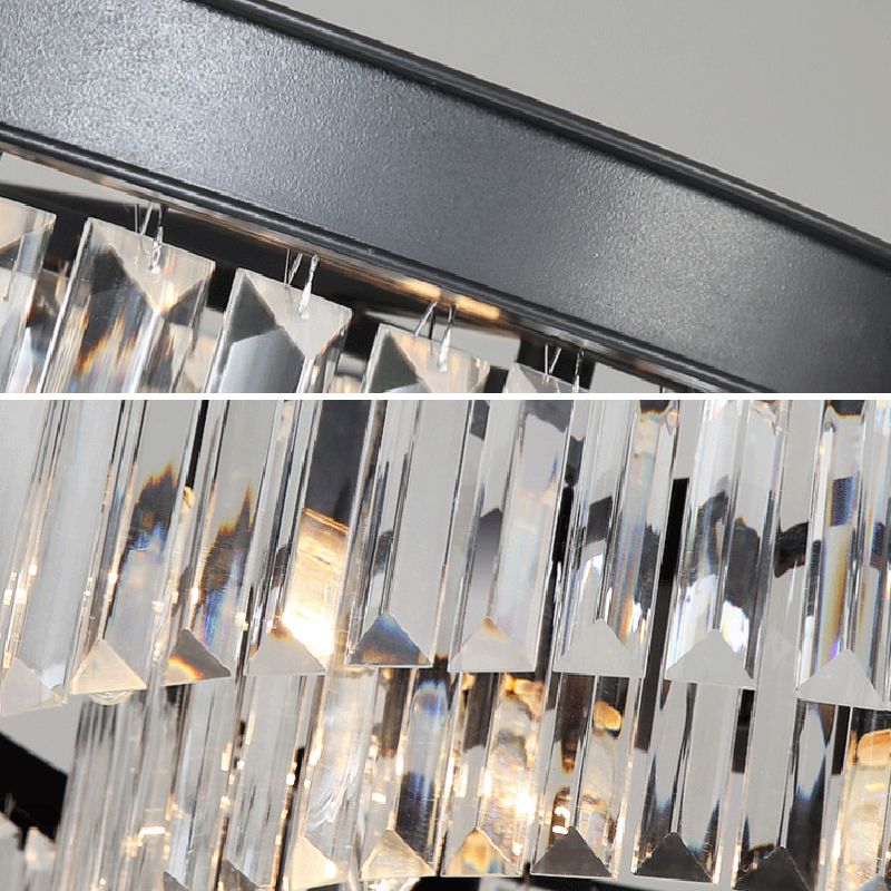 Modern Flush Mount Lamp Round Ceiling Lighting with Crystal for Living Room