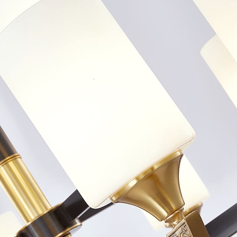 Modern Minimalism Style Cylindrical Hanging Chandelier Copper Ceiling Chandelier