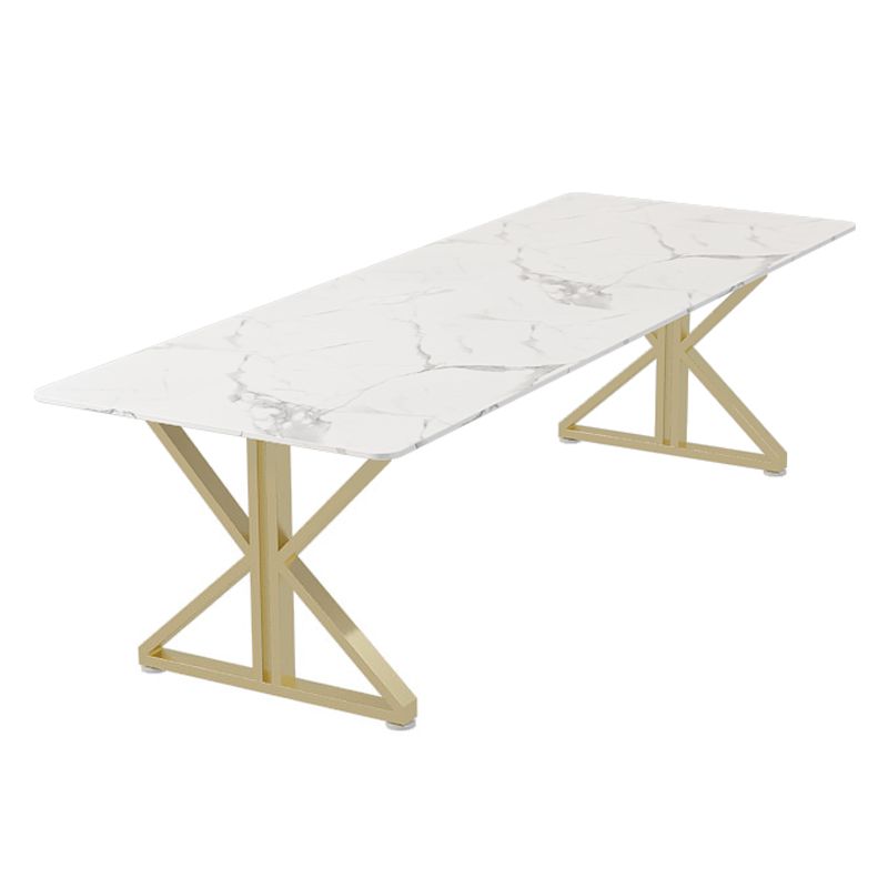 Home Office Writing Table Luxury Marble Curved Computer Desk