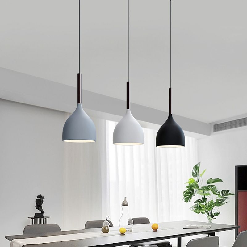 Modern Creative Creative Macaron a sospensione Light Lacked Cone lampada appesa con Sucker di ferro