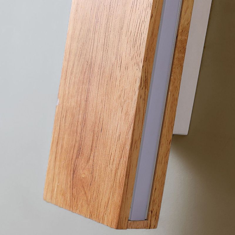 Modernism Beige Finish Single Wall Mounted Sconce Wooden Wall Light