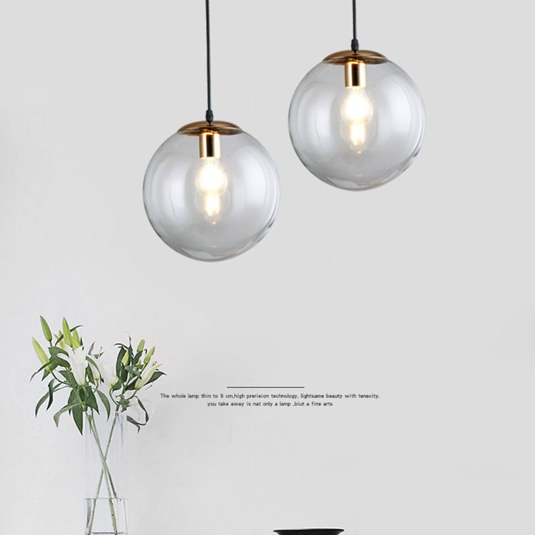 1 Light Spherical Pendant Lighting Modern simplicity Glass Pendant Ceiling Lights for Restaurant