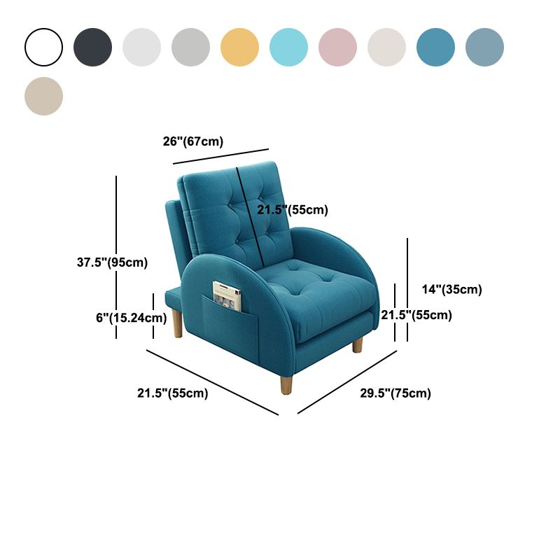Modern Accent Chair Fabric/PU Chair With Tufted Back with 4 Legs Base