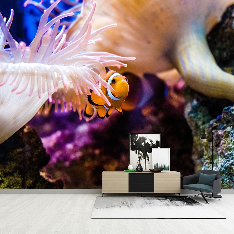 Interesting Seabed Mural Wallpaper Contemporary Wall Covering for Children's Bedroom