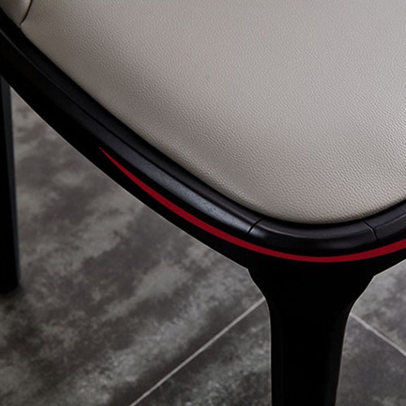 Moderne stijl houten zijdestoelen vaste lederen achterstoel voor keuken