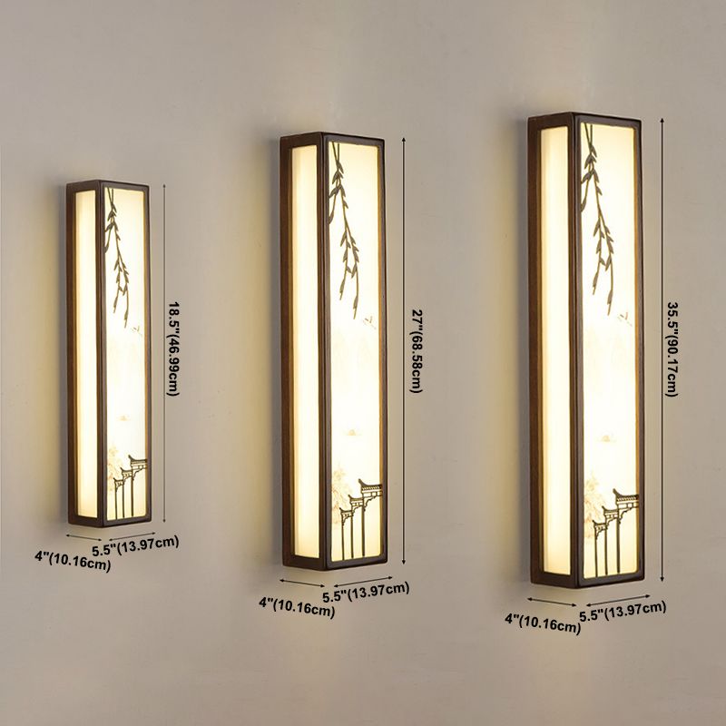 1-licht houten moderne sconce verlichtingsarmaturen kwadraat muurlamp sconce voor woonkamer
