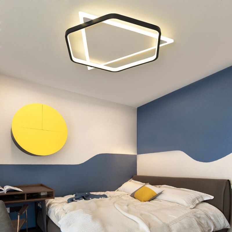 Hexagonal + Triangle Geometric Lines LED Ceiling Light 19.5" Wide Contemporary Minimalism Flush Mount Light