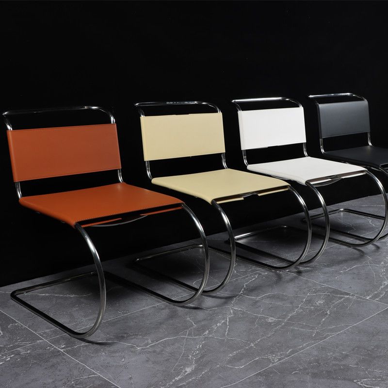 Armless Low Back Desk Chair Modern Faux Leather Home Office Chair