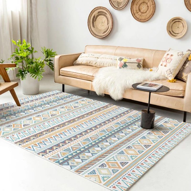 Boheemse tribale symbolen Rugsolid kleur polyester gebied tapijt niet-slip achterste tapijt voor woonkamer