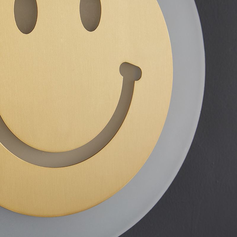 Metal Round Wall Lights Modern 1-Light Wall Light Fixture in Gold