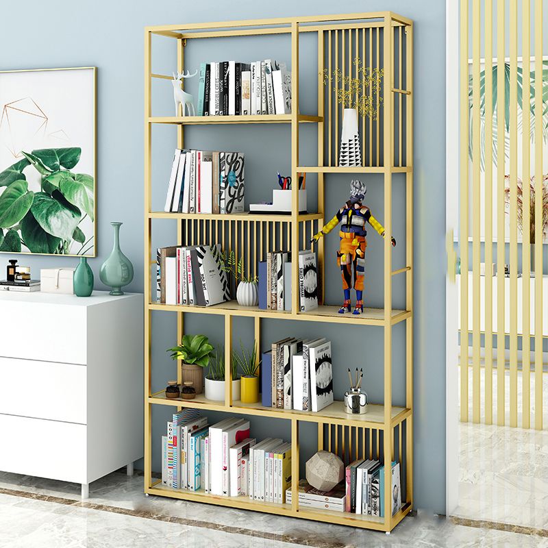 Open Back Shelf Bookcase Glam Style Bookcase for Office and Study Room