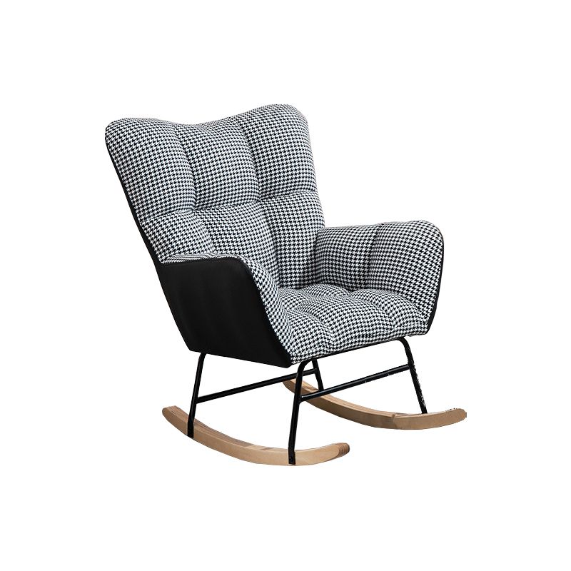 Fabric Rocking Chair Color Panel Contemporary Tufted Cushions Rocker Chair with Ottoman
