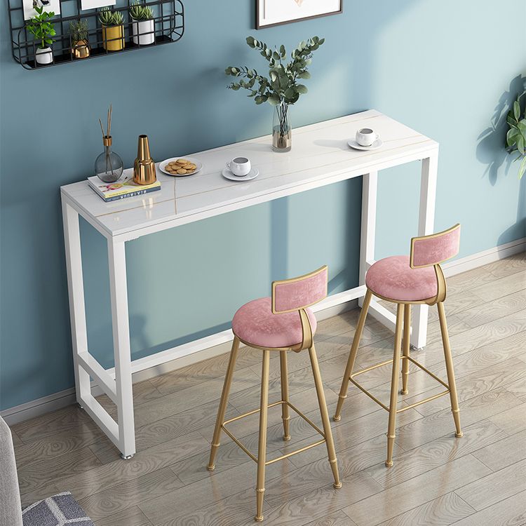 Modern Rectangle Bar Counter Table Stone Bar Counter Table with Metal Legs