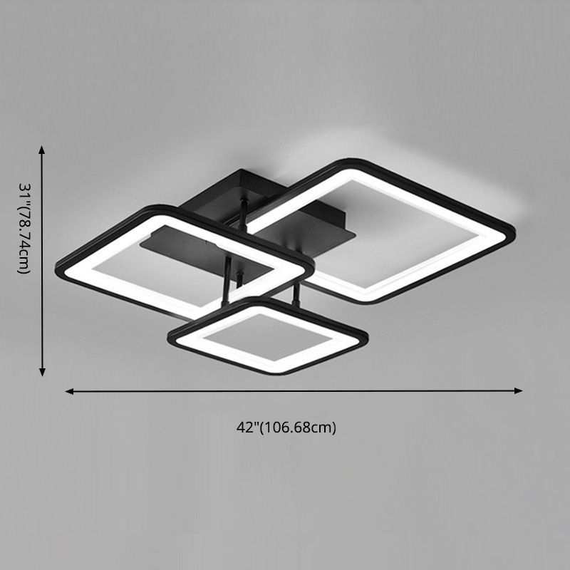 Lámpara de techo de montaje empotrado de metal contemporáneo para sala de estar y dormitorio