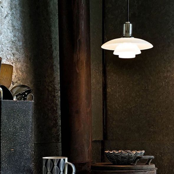 Assayeur d'éclairage pendentif en verre blanc léger en verre blanc clair