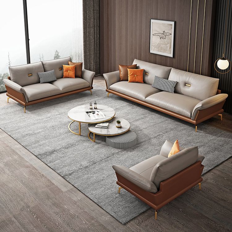 Modern Cushions Sofa 37.40" D x 34.64" H Flared Arm Sofa for Living Room