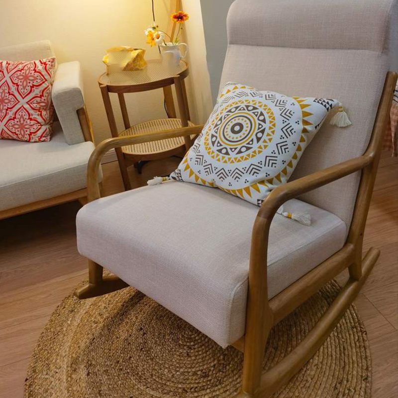 Contemporary Rocker Chair with Pillow and Frame Glider for Living Room