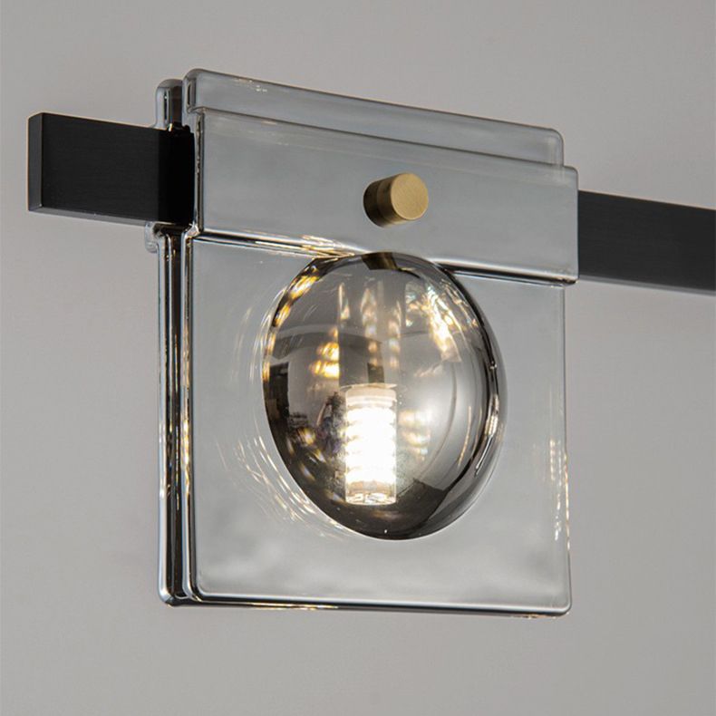 Multiple-Light Rectangular Island Pendant Modern Glass Island Lighting