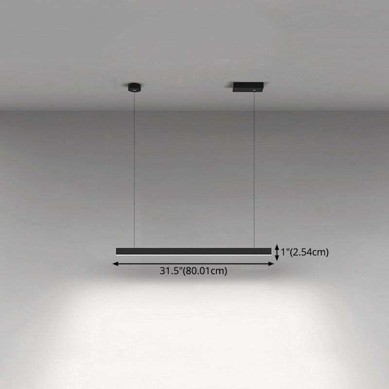 Luci a sospensione contemporanea per l'illuminazione dell'isola lineare di cucina Luce a sospensione in nero