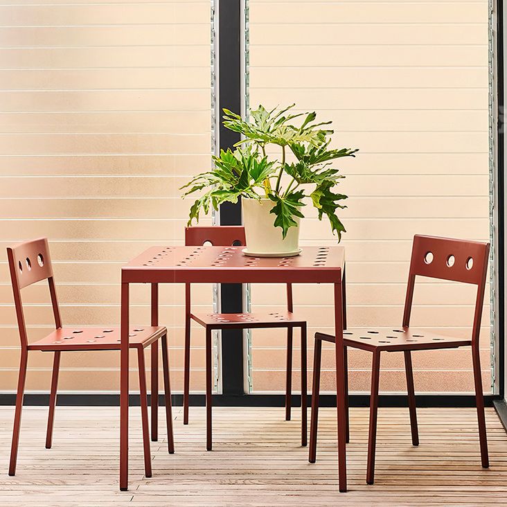 Industrial Metal Dining Side Chair Open Back Stacking Outdoor Chair