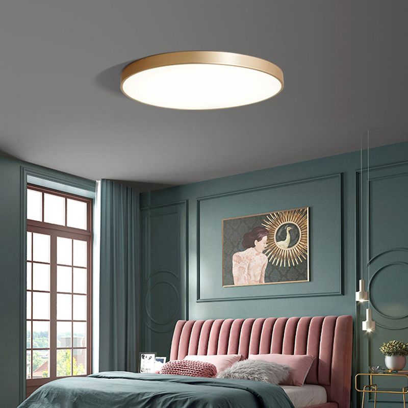 Gouden metalen ronde inbouw plafondlamp moderne stijl LED inbouwverlichting voor slaapkamer