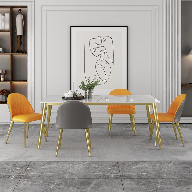 Traditional Luxury 4 Legs Furniture Stone Dining Table for Dining Room