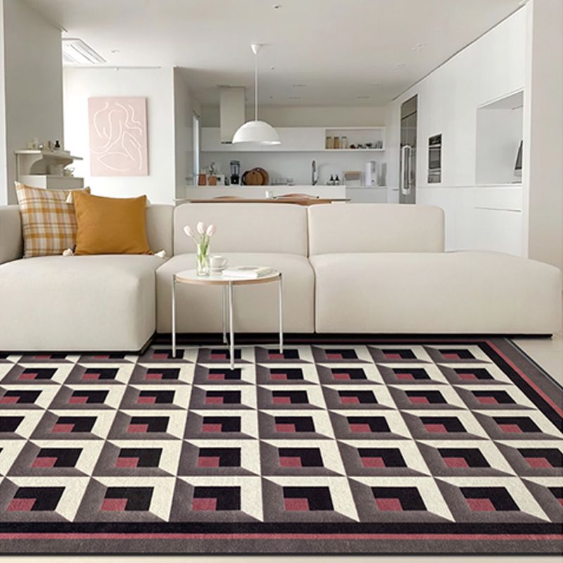 Groen geometrisch patroon tapijt Modern polyester gebied Rug vlekbestendig vloerkleed voor woonkamer