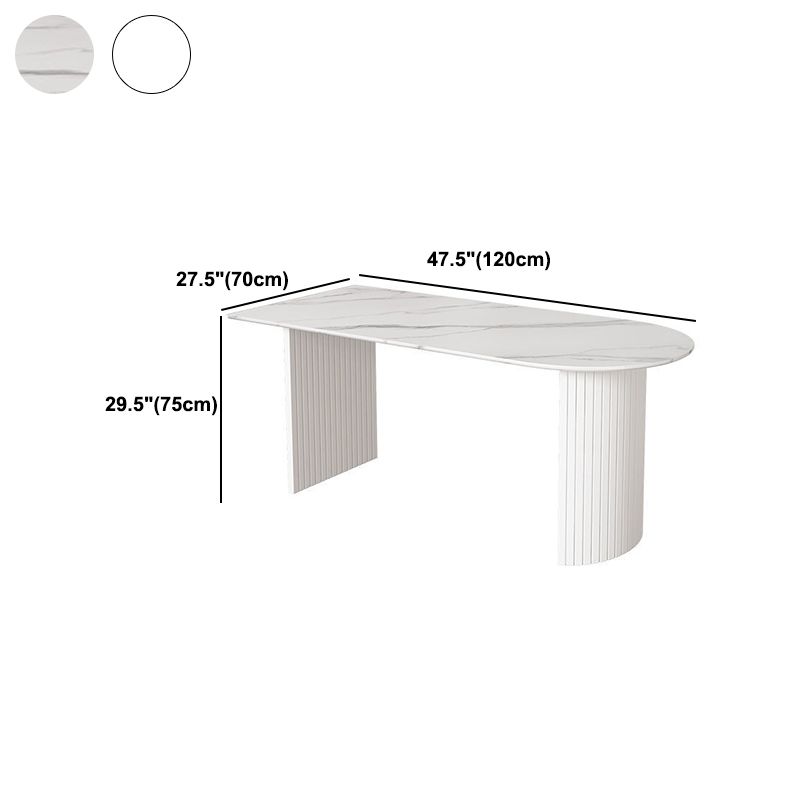 Contemporary Style Dining Table Dinner Double Pedestal Table for Home Kitchen Dinner