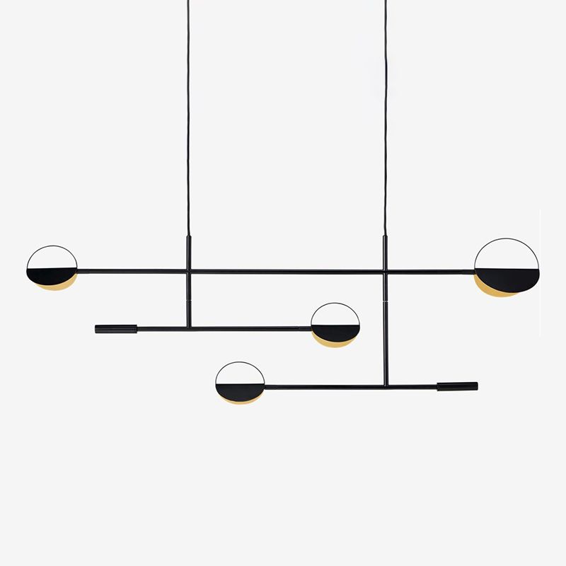 Modern 4-Light Kitchen Island Lighting Golden/Black Island Pendant Lighting