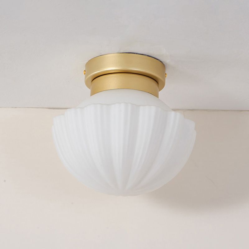 Nordic Style Ceiling Light Dome Shape Ceiling Lamp with Glass Shade for Bedroom