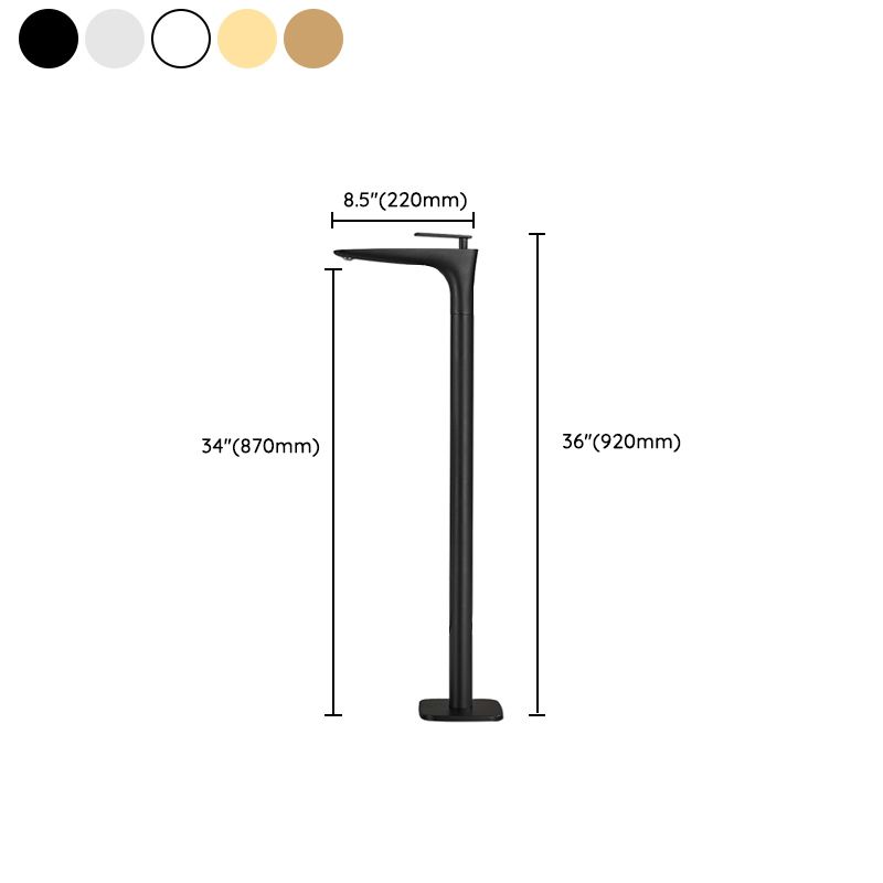Floor Mount Bathroom Faucet Solid Color Low Arc Freestanding Tub Faucet
